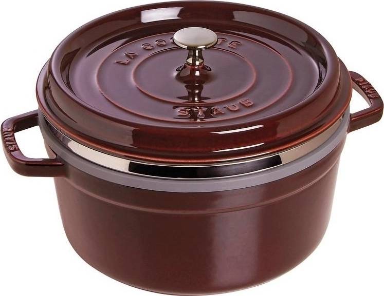 Staub Hrnec s poklicí a napařovací vložkou kulatý 26 cm grenadina