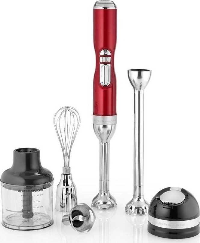 KitchenAid Bezdrátový tyčový mixér Artisan s příslušenstvím červená metalíza