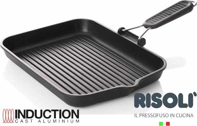 Risoli Induction Grilovací Pánev se sklápěcí rukojetí 36 x 26 cm