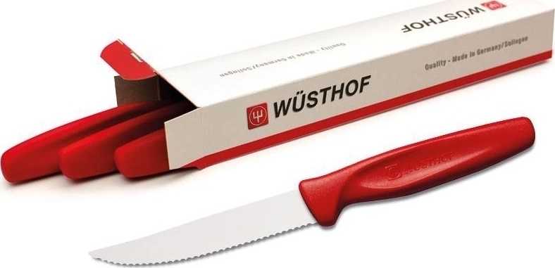 Wüsthof Nůž na steak/pizzu, sada 6 ks, červená