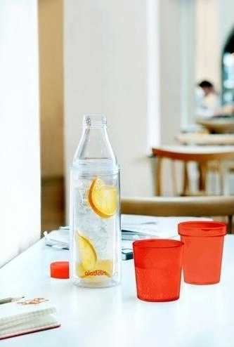 Aladdin Crave Láhev na vodu s dvojitou stěnou a kalíškem 750ml, červená