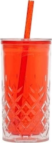 Aladdin Plastový pohár s brčkem 470ml, červený