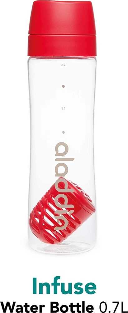 Aladdin Láhev na vodu s infusérem 700 ml, červená