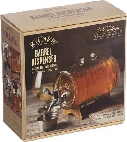 Kilner Nápojový soudek s kohoutkem a dřevěným podstavcem 1l