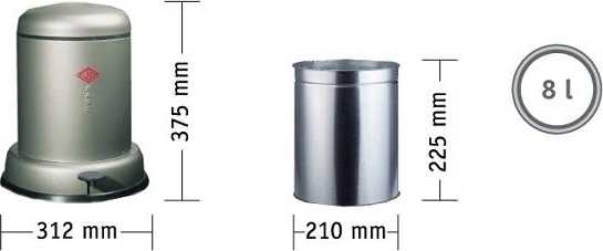 Wesco Baseboy Odpadkový koš 8 l, grafitový, BASEBOY