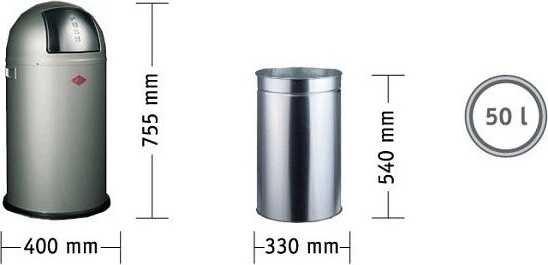 Wesco Pushboy Odpadkový koš 50 l, tyrkysový, PUSHBOY