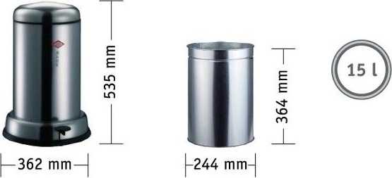 Wesco Baseboy Odpadkový koš 15 l, grafitový, BASEBOY