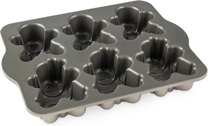 Nordic Ware Holiday Silver Collection Forma na 6 bábovek CHLAPEC A DÍVKA