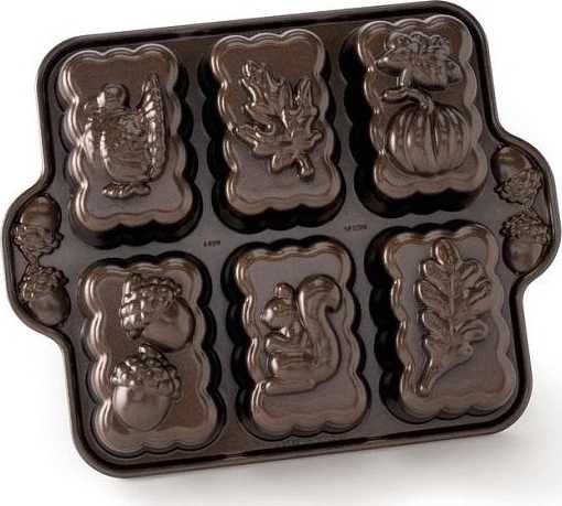 Nordic Ware Fall Bronze Collection Forma na mini chlebíčky PODZIMNÍ MOTIV