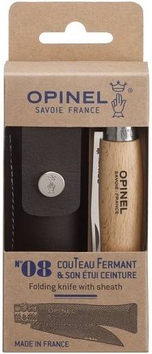 Opinel Classic Stainless steel Zavírací nůž 8,5 cm N°08 + pouzdro CLASSIC STAINLESS STEEL