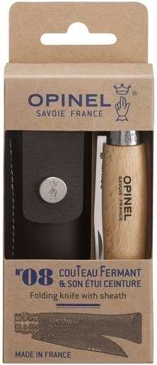 Opinel Classic Stainless steel Zavírací nůž 8,5 cm N°08 + pouzdro CLASSIC STAINLESS STEEL