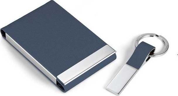 Philippi Dárkový set vizitkář a klíčenka modrý TODD