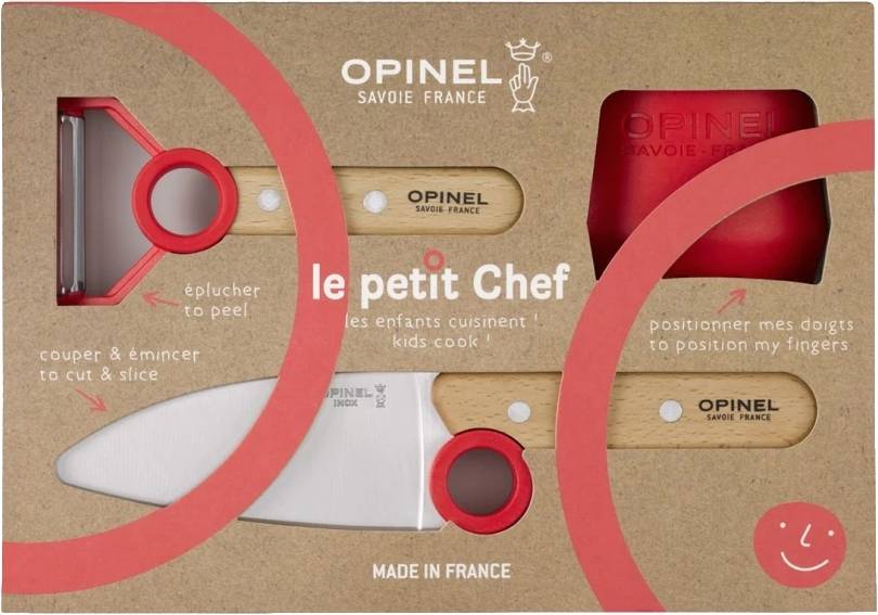Opinel Le petit Chef Dětský kuchařský set, červená