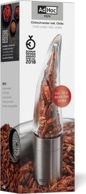 Adhoc Dárkové balení mlýnek na chilli Pepe + Bird´s Eye chilli 20g + recept 2020