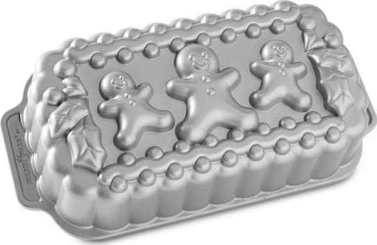 Nordic Ware Holiday Silver Collection Forma na chlebíček RODINA PERNÍČKŮ