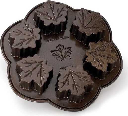 Nordic Ware Fall Bronze Collection Forma na 6 dortíků JAVOROVÉ LÍSTKY