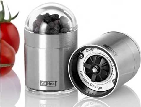 Adhoc Sada mlýnků na sůl a pepř Peknick, v setu s koženým pouzdrem, 3ks
