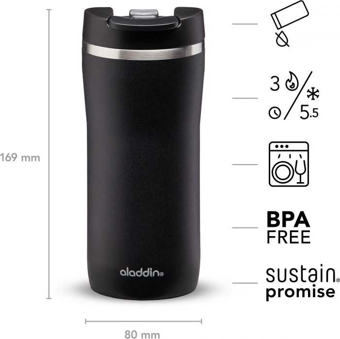 Aladdin Mocca Thermavac™ Vakuový termohrnek , Leak-Lock™ 350 ml, černý