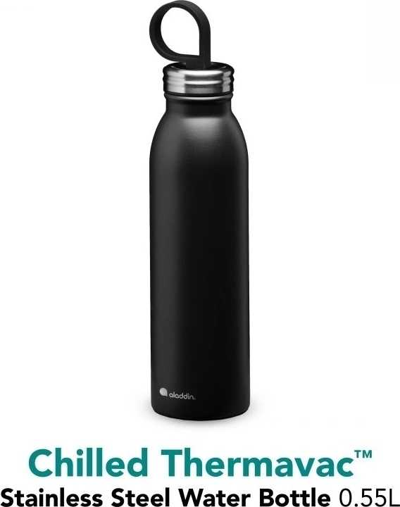 Aladdin Chilled Thermavac™ Nerezová láhev na vodu s vakuovou izolací , 550 ml, černá