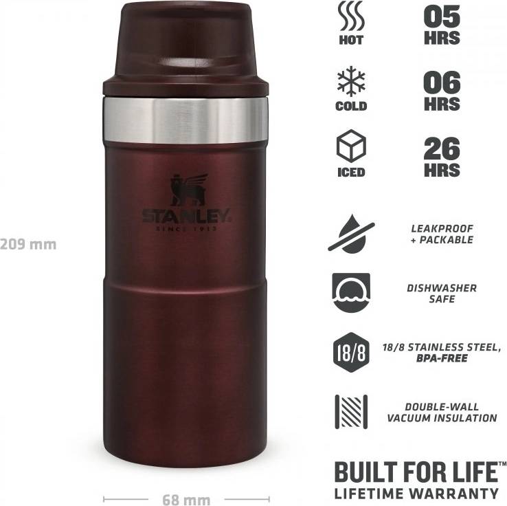 Stanley Classic series Termohrnek , verze 2.0, 350 ml, Wine Red