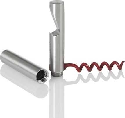 Adhoc Vývrtka na víno včetně otvíráku lahví Buddy, červená