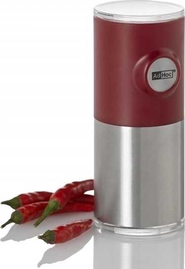 Adhoc Magnetický mlýnek na koření Pepnetic, včetně držátka na zeď, červený