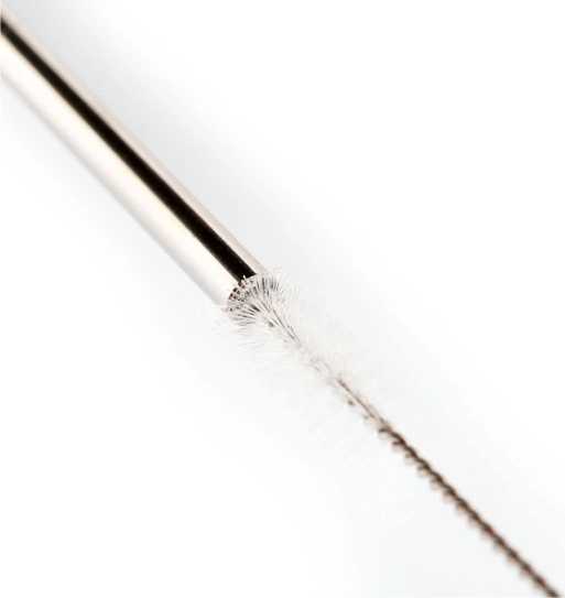 Koala Nerezová brčka zahnutá, s rozlišovačem a kartáčkem, 4 ks