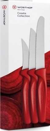 Wüsthof Create Collection Sada nožů na zeleninu , 3 ks, červená