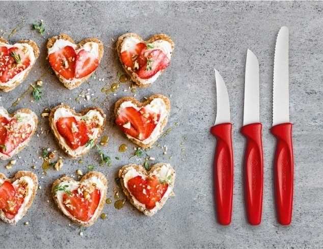 Wüsthof Create Collection Sada nožů na zeleninu , 3 ks, červená