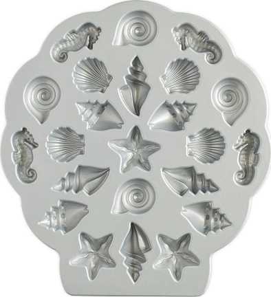 Nordic Ware Forma na minidezerty ve tvaru mořských živočichů, 23 ks, karamelová