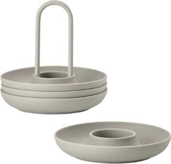 Zone Denmark Singles Stojánky na vajíčko , 4 ks, šedohnědá