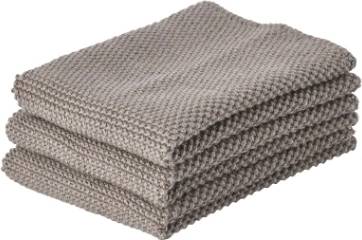 Zone Denmark Sada kuchyňských utěrek 3 ks, šedohnědá