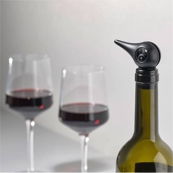 Zone Denmark Rocks Bird Zátka na víno , černá