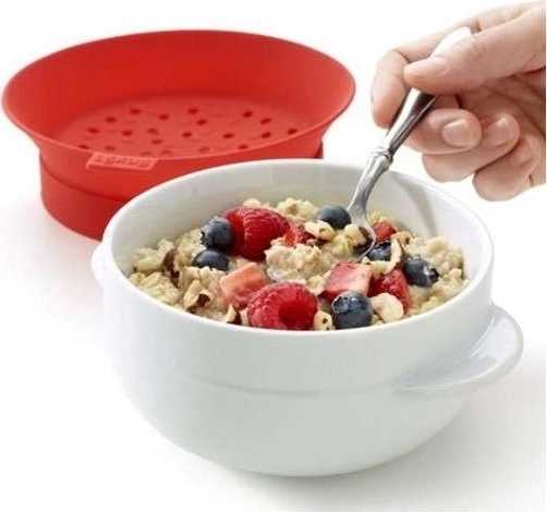 Lékué Miska na přípravu vloček a cereálií červená