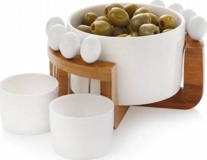 Maxwell & Williams WHITE BASICS Bamboo 12-dílná sada na olivy