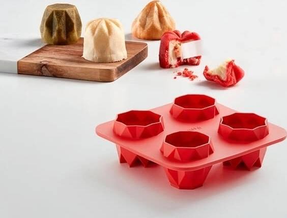 Lékué Forma na koláčky štěstí, Fortune Origami Prisma, 4 ks, červená