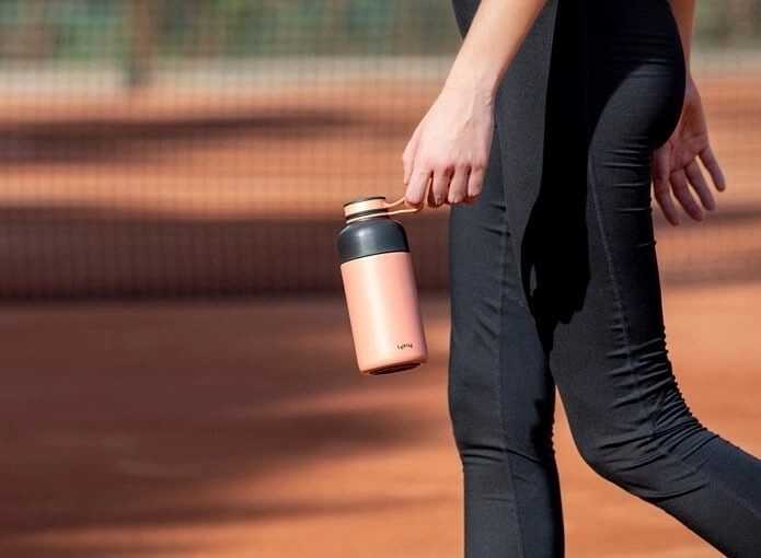 Lékué Termoláhev s infuzérem, Insulated Bottle to go, 300 ml, lososová