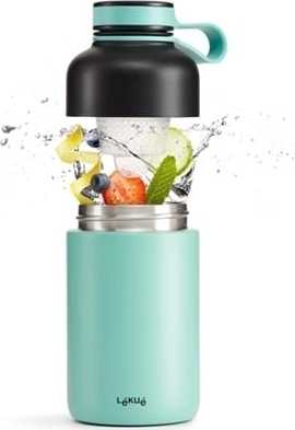 Lékué Termoláhev s infuzérem, Insulated Bottle to go, 300 ml, lososová