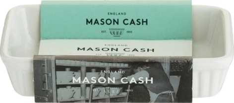 Mason Cash Classic Kitchen Grey Zapékací mísa obdélníková , 18 x 11 cm, bílá