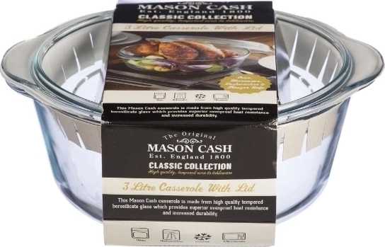 Mason Cash Oven to Tableware Skleněný pekáč s poklicí , 3 l
