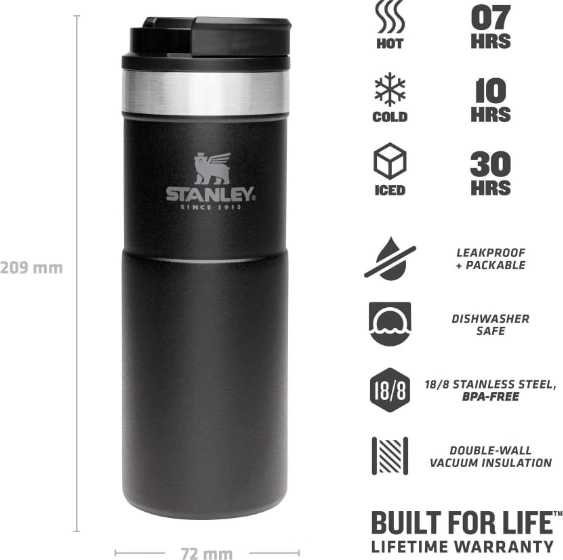Stanley NeverLeak™ Termohrnek Classic , 470 ml, Matte Black