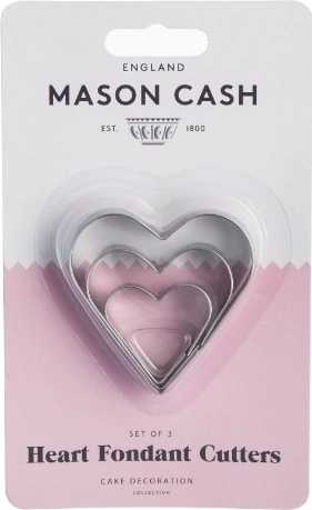 Mason Cash Cake Covering & Decorating Sada 3 ks vykrajovátek , srdíčka