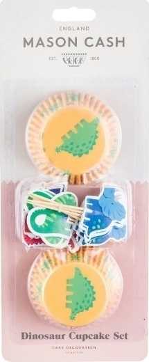 Mason Cash Cupcake Cases Košíčky a dekorace cupcaků s motivem dinosaurů , 48 ks