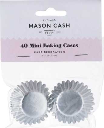 Mason Cash Cupcake Cases Sada papírových mini košíčků , 40 ks, stříbrné