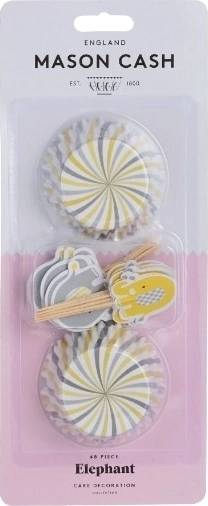 Mason Cash Cupcake Cases Košíčky a dekorace cupcaků s motivem slona , 48 ks