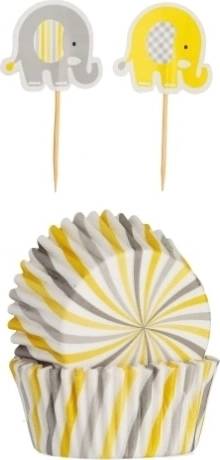 Mason Cash Cupcake Cases Košíčky a dekorace cupcaků s motivem slona , 48 ks