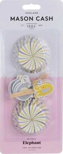 Mason Cash Cupcake Cases Košíčky a dekorace cupcaků s motivem slona , 48 ks