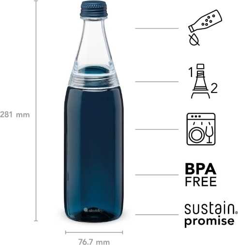 Aladdin Fresco Twist & Go Plastová láhev , 700 ml, tmavě modrá