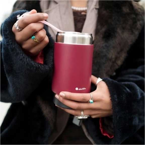 Aladdin Bistro Thermavac™ Nerezová vakuová jídelní termoska  400 ml, vínově červená