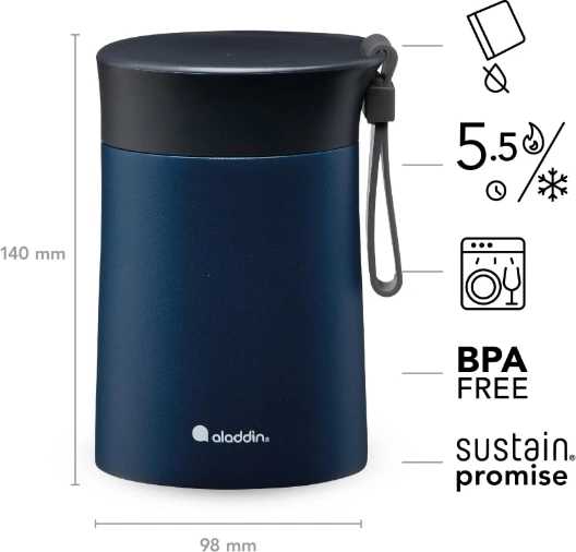 Aladdin Bistro Thermavac™ Nerezová vakuová jídelní termoska 400 ml, tmavě modrá